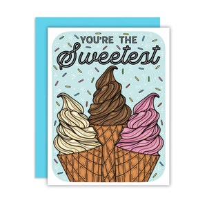 Eres la tarjeta de felicitación de helado más dulce, tarjeta de agradecimiento, pensando en ti, tarjeta de amistad, dulce, caramelo