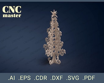 Decorative Christmas Tree (Digital Model) | CNC vector model for CNC router, CNC machine, laser cutting, milling machine.