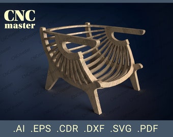 Parametric Armchair (Digital Model) | CNC vector model for CNC router, CNC machine, laser cutting, milling machine