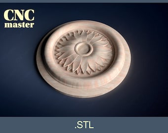 Round Rosette Décor #2 - 3D STL model (Digital Model) | STL 3D model for CNC router, cnc machine, milling machine
