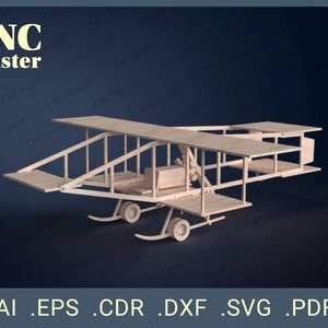 Aircraft “Farman IV” (Digital Model) | CNC vector model for CNC router, cnc machine, laser cutting, milling machine