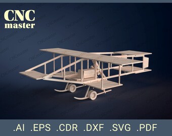 Aircraft “Farman IV” (Digital Model) | CNC vector model for CNC router, cnc machine, laser cutting, milling machine