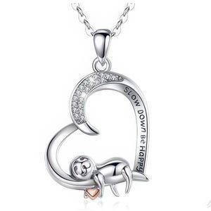 Sterlingzilveren luiaardhangerketting – schattig en minimalistisch luiaardsieraden cadeau voor dierenliefhebbers