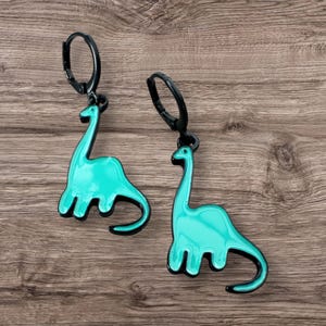 Brontosaurus Dinosaur Enamel Earrings—Cute & Quirky Design, Two Color Options, a Perfect Gift for Dino Lovers!