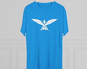 The George Washington Star Eagle - in BLUE - Men's Tri-Blend Crew Tee
