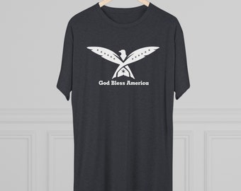 God Bless America - Eagle  - Men's Tri-Blend Crew Tee