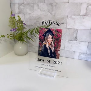 Custom Graduation Plaque | 8x10 Acrylic Plaque with Stand | Fully Customizable