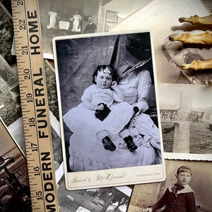 Victorian Cabinet Card Photograph HIDDEN MOTHER