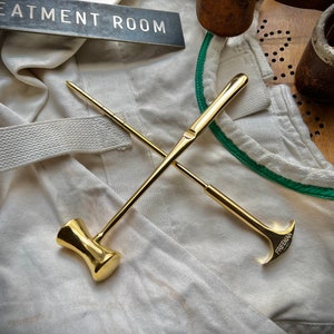 BESTSELLER! Gold Lobotomy Orbitoclast & Hammer Surgical Medical Tools