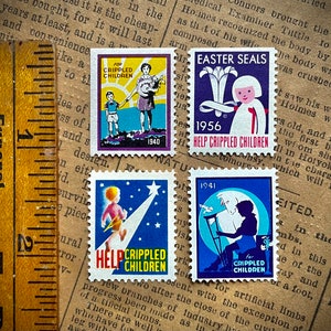 4x Vintage “Crippled Children” Stamps