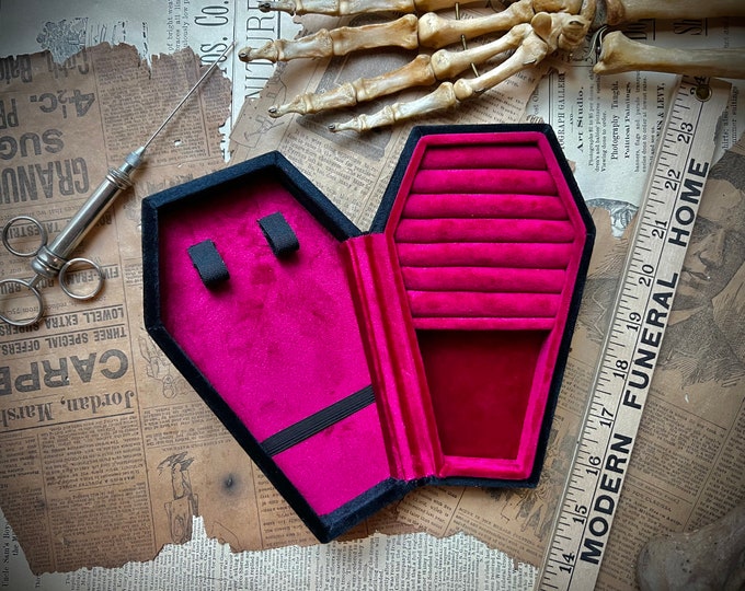 Velvet Coffin Jewelry Box