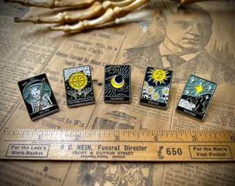 Tarot Card Enamel Metal Pins