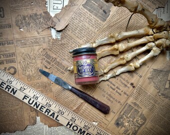 Vintage Undertaker Mortician Lip Wax & Spatel