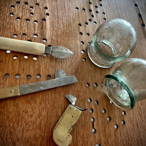 Antique Bloodletting Cups Glass Jars