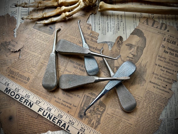 Lot De 3 Scies à Os Vintage Style Médical Avec Présentoir - Neuf, Bizarreries Collection