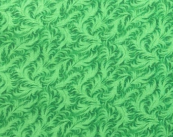 Hunter Green Tonal Cotton Fabric, Majestic Print, by MDG, 44" wide