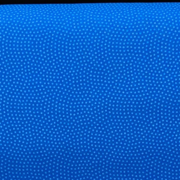 Lapis Blue Fabric / 100% Quilter Cotton / Blender Fabric / Tonal Blue / Light Blue Pin Dots on Blue / by Timeless Treasures / 44" wide