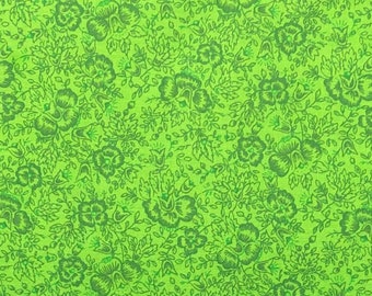 Floral Fabric / 100% Cotton Fabric / Green Tonal Fabric / 44" wide