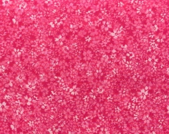 Hot Pink Tonal Floral Cotton Fabric, Confetti Print, by MDG, 44" wide