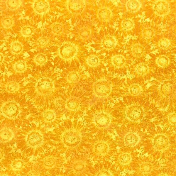 Yellow Fabric / 100% Cotton Fabric / Sunflower Tonal Yellow Fabric / Fabric by MDG / 44" wide