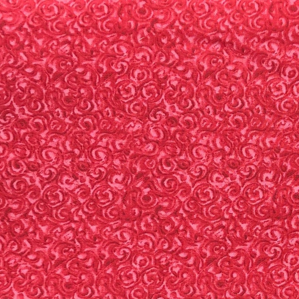 Red Tonal Fabric / 100% Cotton Fabric / Twister Swirls Fabric Red / Fabric by MDG / 44" wide