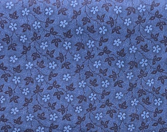 Navy Blue Floral Blender Cotton Fabric, Nifty Tonal, by MDG, 44" wide