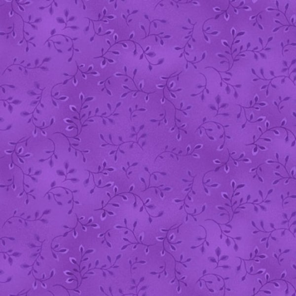 Violet Fabric / 100% Quilter's Cotton Fabric / Violet Vines Blender Fabric / Folio Basics Light Violet 7755-56 / by Henry Glass / 44" wide