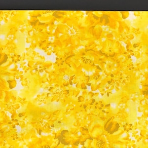 Yellow Tonal Fabric / 100% Cotton Fabric / Faded Floral Lemon Fabric / Fabric by MDG / 44" wide