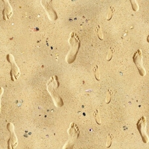 Sand Fabric / 100% Quilting Cotton / Landscape Medley Coordinate 418 Sand / Footprints in the Sand / Fabric by Elizabeth&#39;s Studio / 44&quot; wide