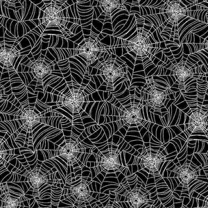 Halloween Fabric / 100% Quilter Cotton / Spider Web Fabric / Silver, Black, Glow in the Dark Fabric / by Timeless Treasures / 44" wide