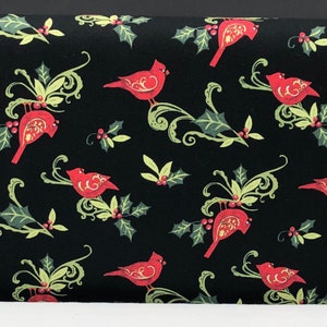 ONLY 1/2 YARD Left / Winter Holiday Fabric / 100% Cotton Fabric / Red Cardinal Swirl with Holly CP64461 / by Springs Creative /  43&quot; wide