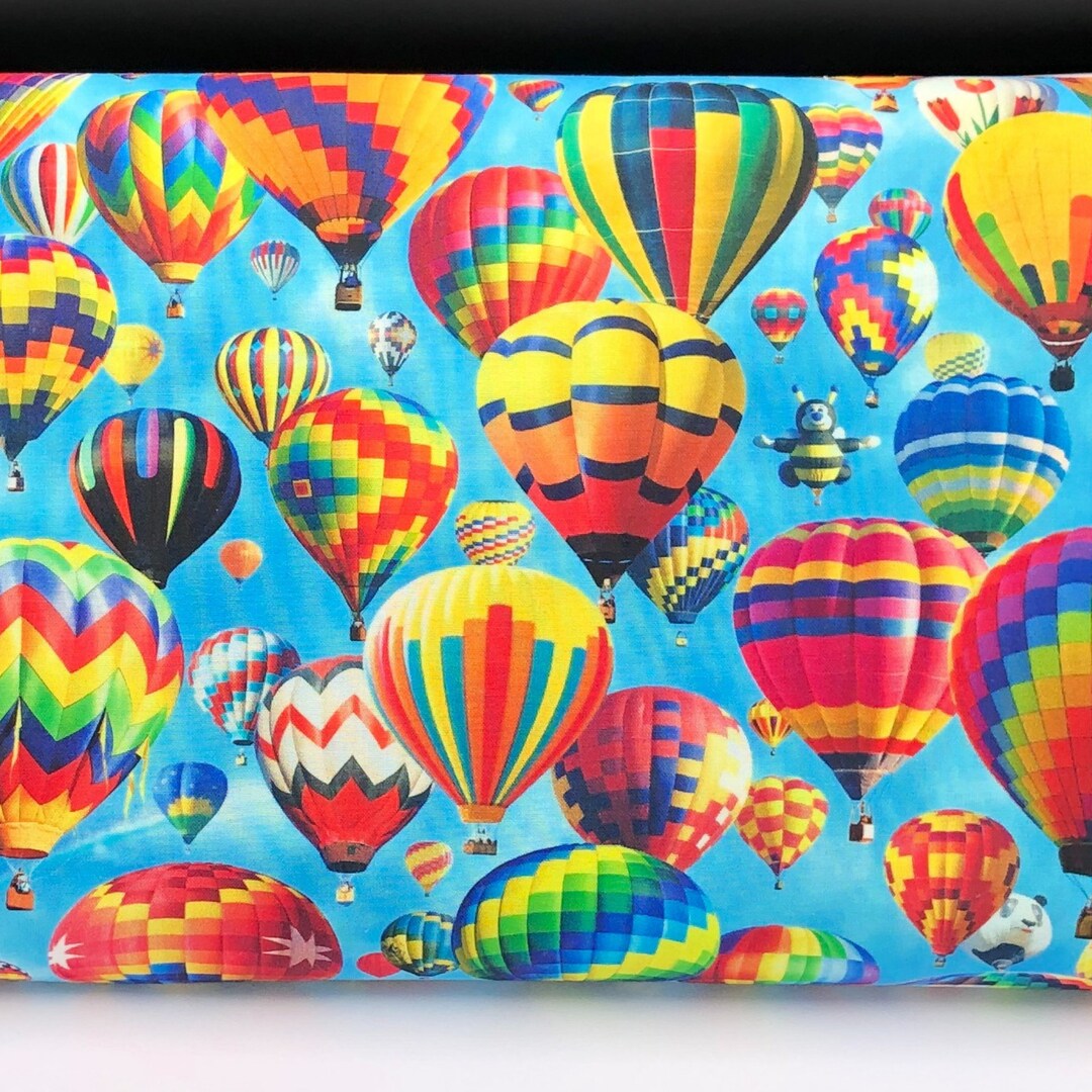 Hot Air Balloon Fabric / 100 Cotton Fabric / up in the Air / Sky