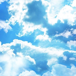 Sky Fabric / 100% Quilter Cotton / White Clouds on Blue Sky Fabric / Clouds in Sky C8463 Blue / Fabric by Timeless Treasures / 44&quot; wide