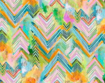 Chevron Quilter Cotton Fabric: Solace 4922 Multi, by P&B Textiles, 43" Wide