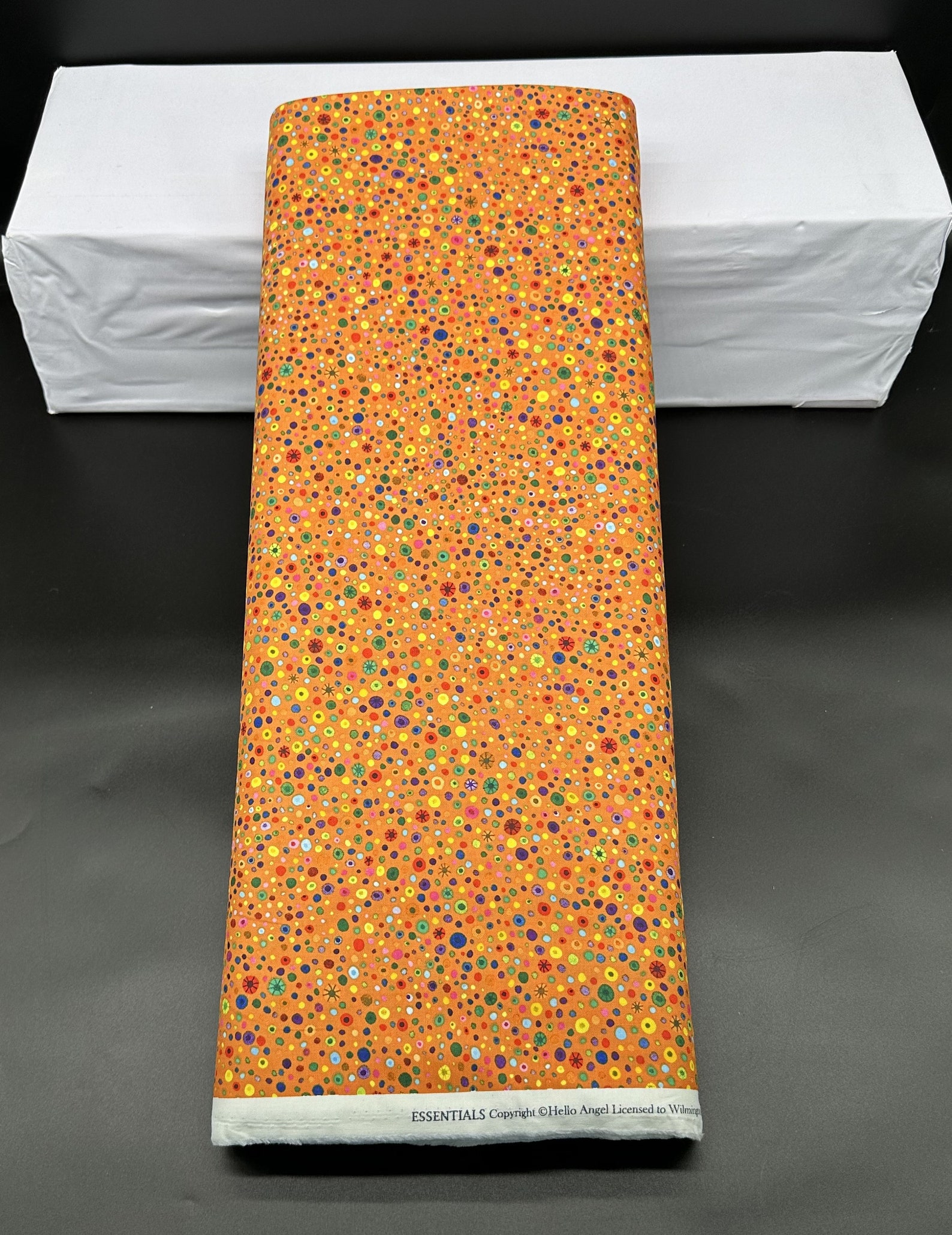 Orange Fabric / 100 Quilting Cotton Fabric / Rainbow Glass Beads