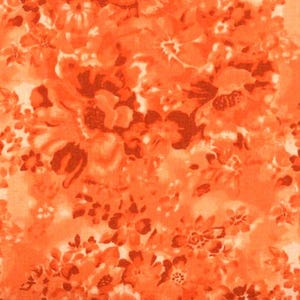 Orange Tonal Fabric / 100% Cotton Fabric / Faded Floral Orange Fabric / Fabric by MDG / 44&quot; wide