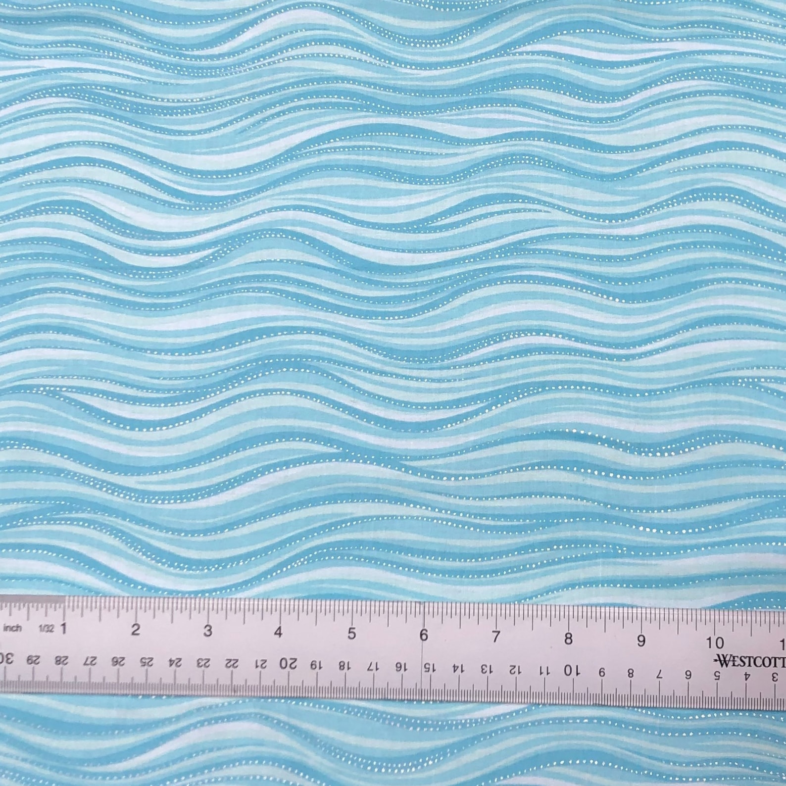 Aqua Wave Fabric / 100 Cotton Fabric / Blue Fabric / Etsy