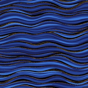 Blue Wave Fabric / 100% Quilter Cotton Fabric / Royal Blue Metallic CW-Y1331-31M / Fabric by Clothworks / 44&quot; wide