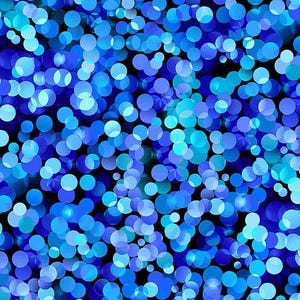 May include: Abstract background with a seamless pattern of blue and light blue circles on a black background.