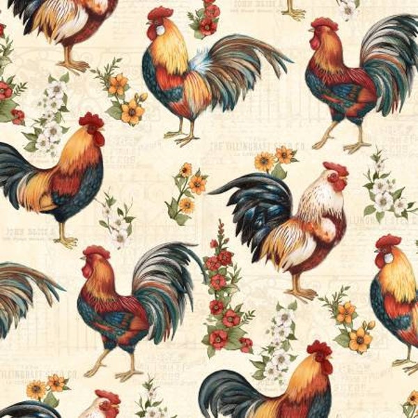 Rooster Fabric - Etsy