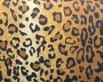 Leopard Print Cotton Fabric: Animal Skin Brown, 44" Wide