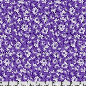 Purple Floral Fabric / 100% Cotton Fabric / Daisy Fabric / Sunshine Floral Purple / Fabric by MDG / 44" wide