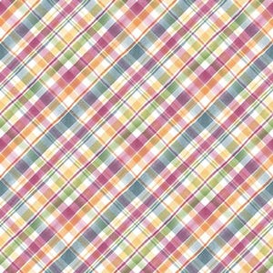 Pastel Plaid Fabric / 100% Quilter Cotton Fabric / Rainbow / Colorful Easter Plaid 3792-66 / Easter Wishes  / By Blank Quilting / 44&quot; wide