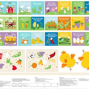 Soft Book Fabric Panel: It's Silly Time Quilting Cotton, 8186P-01, by StudioE, 1 yard panel