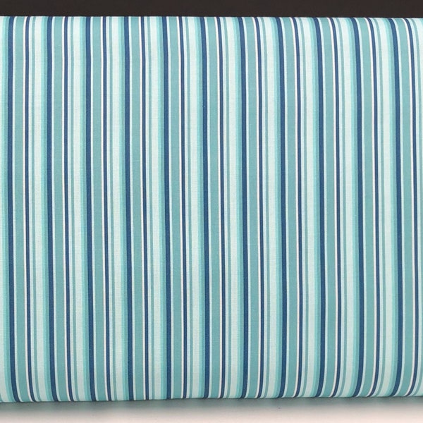 Teal Striped Fabric / 100% Quilter Cotton Fabric / Teal Fabric / Teal Baby Stripes / Michael Miller Fabrics / 43" wide