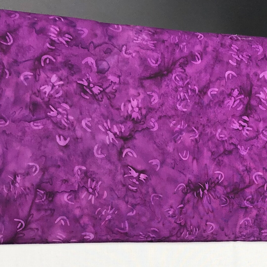 Purple Floral Tonal Batik Cotton Fabric, Tonga B6773, by Timeless ...
