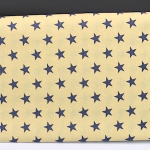 Patriotic Fabric / 100% Cotton Fabric / Dark Blue Stars on Cream / Fabric by MDG / 44&quot; wide