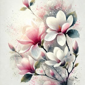 Impression Sur Toile Magnolia 16x20 - Décoration Murale Florale Contemporaine Par Twisted R Design
