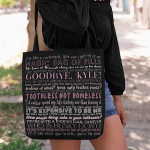 Tote Bag RHOBH Best Quotes from Real Housewives of Beverly Hills Tote Bravo Funny Quote Bag Réutilisable pour l&#39;épicerie Sac à provisions Écologique