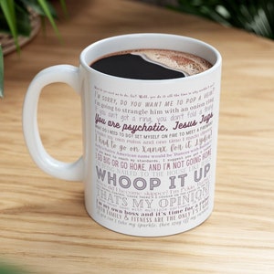 Taza RHOC Bravo, 11 oz, taza con cita de Real Housewives of OC, taza Housewives Sass, taza de café de Reality TV, taza de Andy Cohen, taza divertida con cita de Bravo